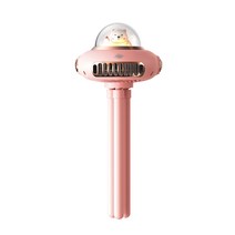 유모차 선풍기 핸디용 휴대용 문어발 무드등 4단계 풍량 선풍기, 핑크