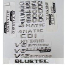 3D 크롬 실버 메르세데스 벤츠 W221 W222 S320 S350 S400 S450 S500 S550 S560 S600 S650 S680 CDI BLUETEC 4MATIC 엠블럼, 1pair BITURBO AMG