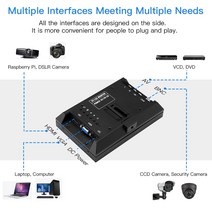 보조모니터 Eyoyo7 인치 소형 HD LCD 모니터 휴대용 1280x800 1610 IPS 화면 CCTV 보안 카메라 pc용 VGA AV, 02 8 Inch Monitor_04 EU 플러그
