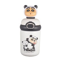 짱구는 못말려 입체 피규어 보온 보냉 스테인리스 원터치 빨대 텀블러 다나에, 화이트500ml