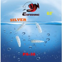 ESFISHING 소프트웜 미끼 얼음 낚시 액세서리 인공 플라스틱 소금 및 향기 구더기 0.5 인치 100 개, 6.PA38 - 0.5in 100pcs