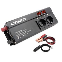 수정파인버터 LY-1220F2 LY-1220Q2 지속출력1200W 최대출력2000W 12V 24V 2코드 USB 레드 블랙, 블랙 24V