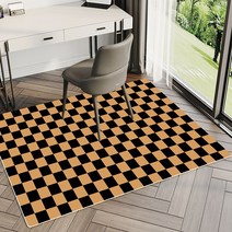 다용도 체크 무늬 주방 발 매트 미끄럼방지 pvc 푹신 거실 싱크대 롱 특대형, 오렌지 체크