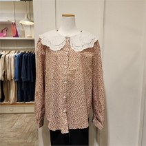 졔이케이 NC05 이중레이스넥카라잔꽃블라우스 이중카라블라우스 프린트블라우스 블라우스 JL4BL007G