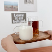 생활탐구 홈카페 용품 내열 유리 밀크 저그 라떼 아트 스티머 투명 스팀 피쳐 2종, 스텐뚜껑