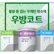 우레탄 옥상 방수용 페인트 제비스코 우방코트S 에코 하도 중도 상도, 우레탄 중도 1액형 녹색 18KG