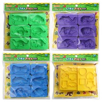 [문구조아] 도너랜드 클레이 플레이 세트 미술놀이 공룡친구 6종몰드, 9개