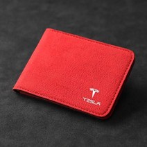 테슬라 호환 car documents storage bag 스웨이드 지갑 for tesla model 3 model x model s y logo id card driver, 빨간색