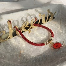 [앤디스크래프츠] 예쁘고 럭셔리한 강아지 고양이 인식표 목걸이(크리스탈형), 레드