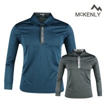 럭스골프 남성용 맥켄리 카치온 배색 긴팔 카라 골프셔츠 RM20A444