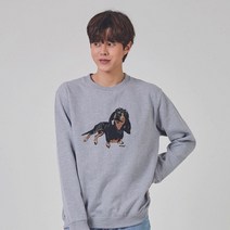 오너클랜 키밍 닥스훈트 강아지 그래픽 맨투맨 후드티 KZ