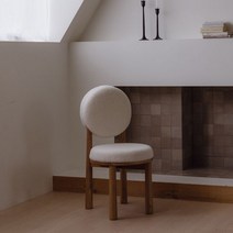 [천삼백케이] [세레스홈] 도넛 부클레 식탁 원목의자 인테리어 디자인 카페 나무 체어, 도넛 부클레 의자