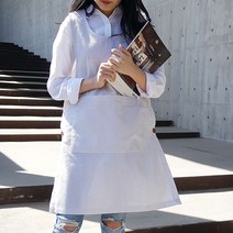 방가지똥 연베이지 스트라이프 리플 지지미 앞치마, 1개, 99사이즈