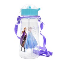 릴팡 겨울왕국2 프리미엄 트라이탄 어깨끈 빨대물병, 혼합 색상, 450ml