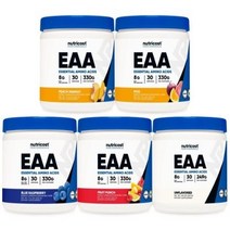 뉴트리코스트 EAA 이에이에이 BCAA 함유 330g 5 가지 맛 필수 아미노산 보충제, 후르츠펀치