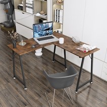 월로덴VORDERN ㄱ자 코너형 사무용 공부방 컴퓨터 테이블 게이밍 책상, 엔틱