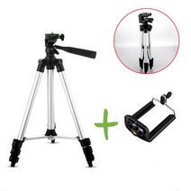 4단 스마트폰 삼각대 휴대폰 DSLR 호환 삼각거치대, 본상품선택, 블루투스 리모콘(블랙) B492
