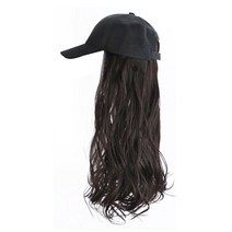 위너리스 우아이브 S컬 웨이브 가발모자 긴머리 통가발, 내추럴블랙