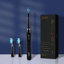 전동 칫솔 세트 치석제거 충전식 성인 타이머 케어 치아 미백 4 모드 교체 3pcs, 551 블랙
