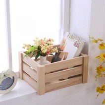 우드 공간 박스 원목 칼라 보물함 미니 약장 세탁실 틈새 수납장 서랍장 빈티지 상자, L사이즈 40x30x20cm, A