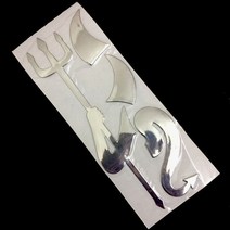 고주파실링기 1 PC 자동차 스티커 재미 있은 패션 3D 악마 스타일링 유니버설 자동 엠 블 럼 로고 PVC 데 칼 DIY 액세서리, [04] silver