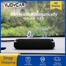 Vjoycar MX20 미러 HUD OBD2 속도계 대형 및 투명 글꼴 RPM 속도 프로젝터 시계 오일 소비 자동 미러 ON &, 중국