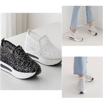 여름 여성 키높이 운동화 속굽 키높이 스팽글 슬립온 스니커즈 올리졸리3M5I87