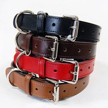 도베르만 사람목줄 강아지 가죽 목줄 30mm 사냥개목줄 튼튼한, 블랙