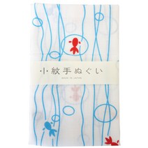 Miyamoto-Towel 미야모토 소문 수건 일본제 면 유금 금붕어 블루 약 33×90 cm 33041