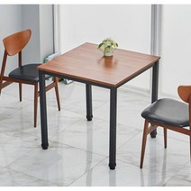 원룸용 철제다리 모던카페 2인 식탁 테이블(60cm 6색) 24평 다이닝룸 긴, 4.멀바우/블랙