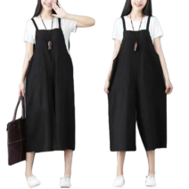 리엠드 여성 점프수트 여름 루즈핏 린넨 점프슈트 면 마 멜빵바지