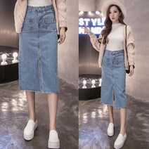 여성 청치마 치마 롱청스커트 데님스커트CQ0805