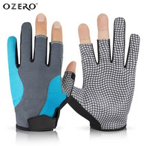 OZERO 오제로 낚시 장갑 3컷 메쉬 내마모 통기성 논슬립 미끄럼 방지 손바닥 피싱 글러브 사계절용 남성 여성 공용 3색상 5사이즈(9057), 블루