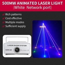 RGB 스캐닝 레이저 광 애니메이션 프로젝터 DMX DJ RGBW 무대 쇼, [04] 500MW Laser Light, [01] EU 플매트 카펫 매트 카펫 러그