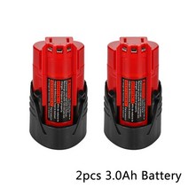 밀워키 M12 XC 무선 도구용 충전식 배터리 48112402 48112411 48112401 MIL12ALI 12V 68Ah 128Ah, 2pcs battery, 1개
