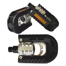 클릿자전거신발 알루미늄 합금 접이식 클릿 산악 패달, Black pedal