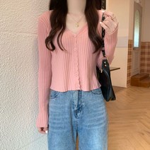 밀크봉봉 여성의류 가을 브이넥 니트 긴팔 가디건 (5)