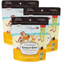 CocoTherapy 코코넛 칩 6온스 3팩 멍멍이 댕댕이 강아지 개 반려견 반려동물 간식 스낵, 코코넛 칩 각 6온스 3팩