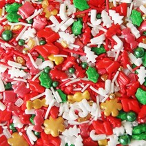 크리스마스토퍼 20g 식용 산타 크리스마스 스노우 크루치 설탕 비즈 진주 공 DIY 스프링클 레드 입술 케이, 18 20g Chris sugar 18