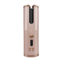 볼륨 앞머리 물결 빗 봉 고데기 무선 자동 헤어 컬러 usb 충전식 컬링 언 컬 웨이브 lcd 디스플레이 세라믹 곱슬 회전 컬링 웨이브 스티어, 협력사, 분홍색