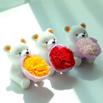 선물하기 좋은!!은혜갚는 곰돌이:) 카네이션 석고방향제 논슬립매트포함 리필향10ml증정!, 다우니에이프릴, 핑크