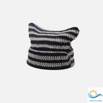 니트 비니 모자 고양이 악마 여성 귀여운 수제 모자