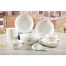 예수님 그릇 접시 세트 JESUS 화이트 금테 세라믹 식기 기독교 선물 교회 상품, 22개 세라믹 식기 세트