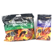 [홈앤스쿨] 원터치 바베큐 숯 1kg 2kg 캠핑용 참숯 흑탄
