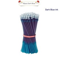52 Pcs/LOT 0.38mm 지우개 젤 펜 블루/블랙 잉크 볼펜 리필 막대 빨 손잡이 문구 용품, 50pcNavy blue Refill