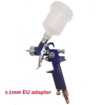 ROLKETU 전문 HVLP 미니 페인트 스프레이 건 도장용 에어 브러시 자동차 에어로그래프 공압 0.5mm 0.8mm 1.0mm 노즐 H-2000, [10] 0.5mm EU adapter