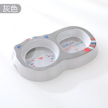 예쁜 그릇 집들이 선물귀여운 애완 동물 더블 그릇 고양이 강아지 음식 마시는 트레이 피더 개 먹이 PP 용, 회색, 협력사