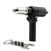 리벳 너트 전기 건 드릴 어댑터 2.4mm-4.8mm 무선 도구 삽입 당겨, [02] Black