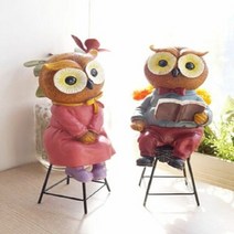 RT 강남 남여 부엉이 커플인형 장식 부와지혜 소품, 단품