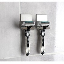 데코와바 스테인레스 면도기 다용도걸이 거치대, 1개, 실버
